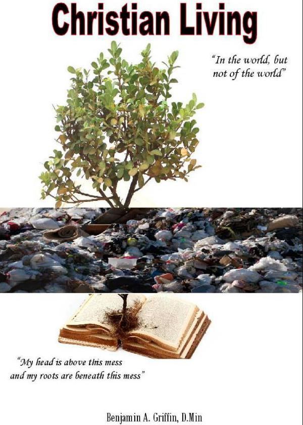 A tree is growing out of the ground and a book is open.